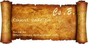 Csucsi Beáta névjegykártya