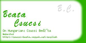 beata csucsi business card